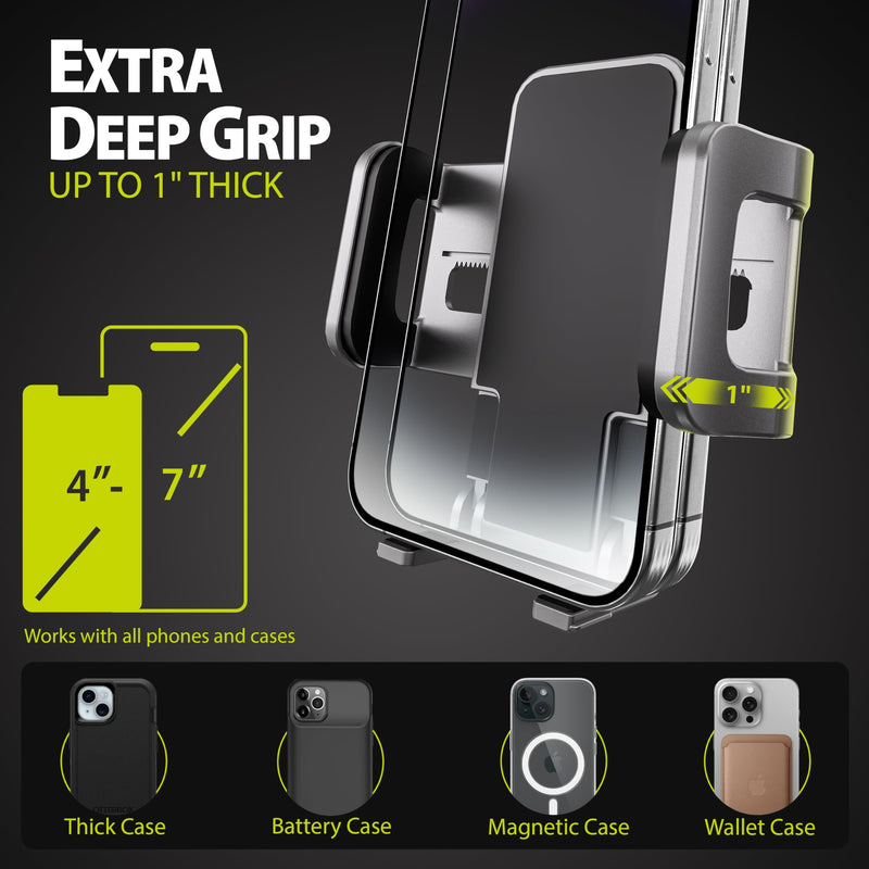 Bracketron TripGrip Cup Holder Car Phone Holder Mount with Expandable Base | Universal cup holder phone mount for car, expandable base fits to 3.75", 360 rotation flexible gooseneck, quick release Cup Holder Mount