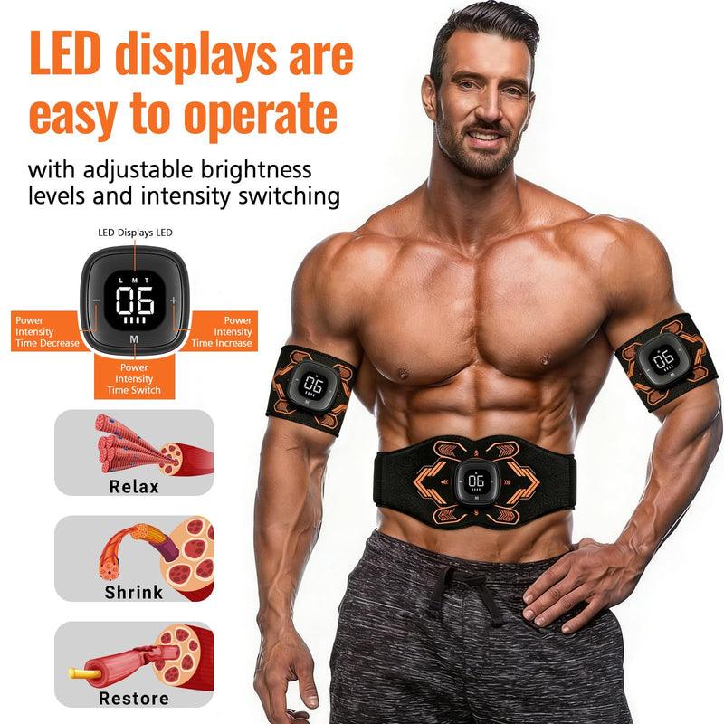 OSITO Electronic Muscle Stimulator, Abs Stimulator Muscle Toner-3 Pack | Ab Machine Trainer for All Body,Fitness Strength Training Workout Equipment for Men and Women,