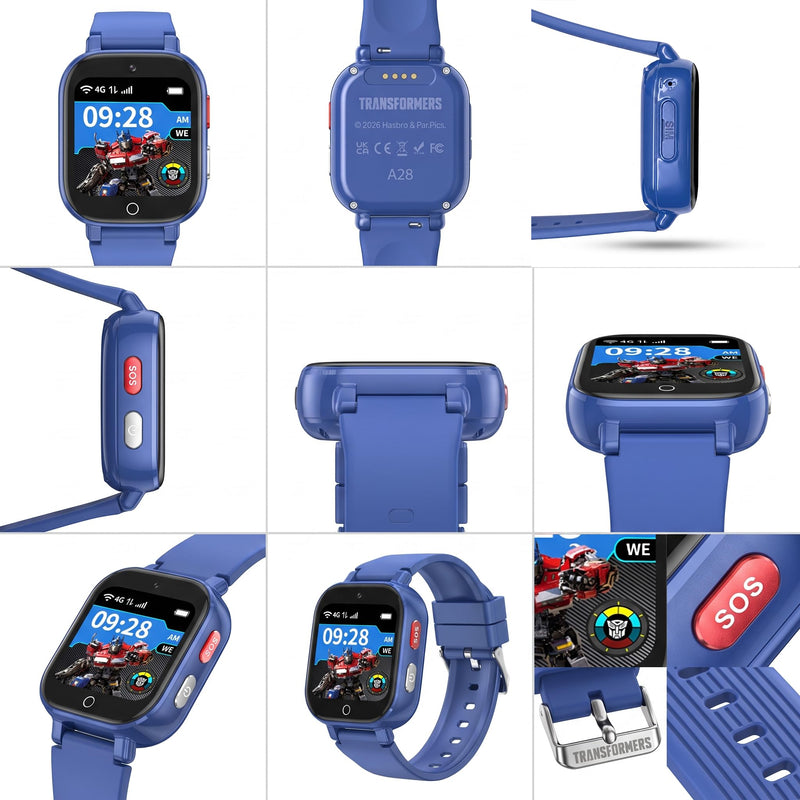Smart Watch for Kids, 4G Kids Smartwatch with GPS Tracker Calling (Blue) | WIFI/Voice/Video Chat/SOS/SMS-receiving IP68 Waterproof Pedometer Camera Alarm Safe Zone Smartwatch Gift for Boys Girls 4-12 Blue