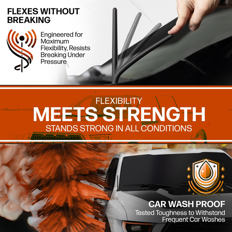 [AUSTRALIA] - AntennaMastsRus Short Antenna Replacement for Ford F-350 | F450 (2017-2026) USA Stainless Steel Threading, Car Wash Proof, Enhanced Reception 6 3/4 Inch Rubber Truck Antenna with Internal Copper Coil 