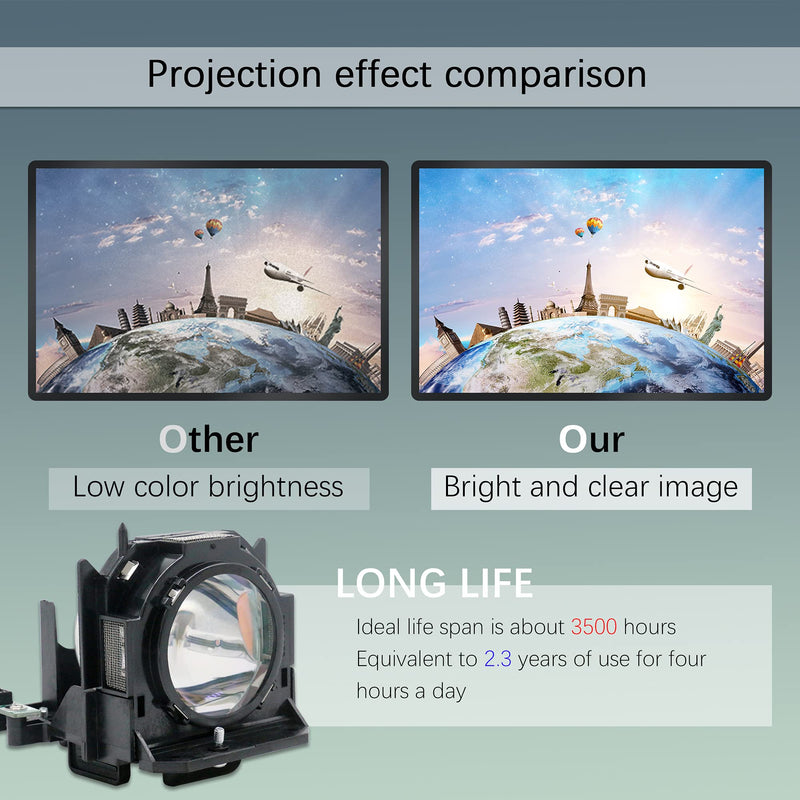 CTBAIER ET-LAD60 ET-LAD60AW ET-LAD60A ET-LAD60W Quality Projector Lamp for Panasonic PT-D5000 PT-D6000 PT-D6710 PT-DW6300 PT-DZ6700 PT-D6000ES PT-D6000LS PT-D6000ELS with Housing Yellow