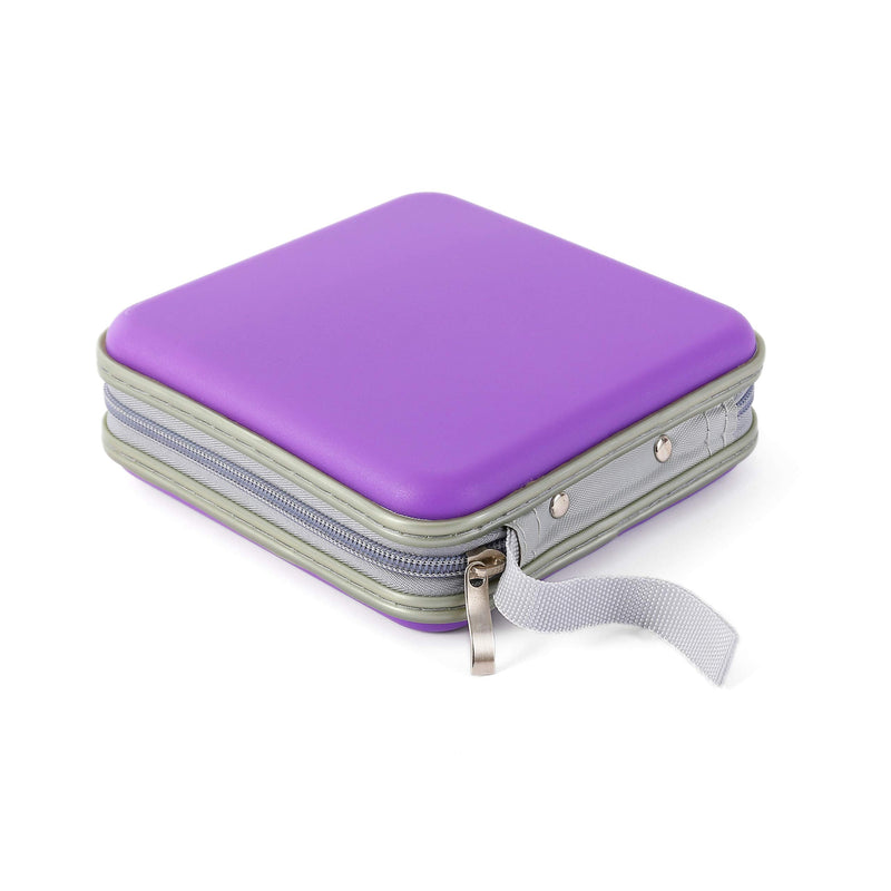Durable DVD Case, Hard Plastic CD Storage for 30 CD Organizer, Small CD Case for Kids DVD Collection (Purple) 32 purple