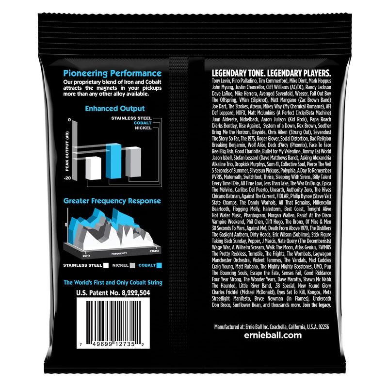 Ernie Ball Extra Slinky Cobalt Bass Guitar Strings, 40-95 Gauge (P02735) Extra (40-95) 4-String