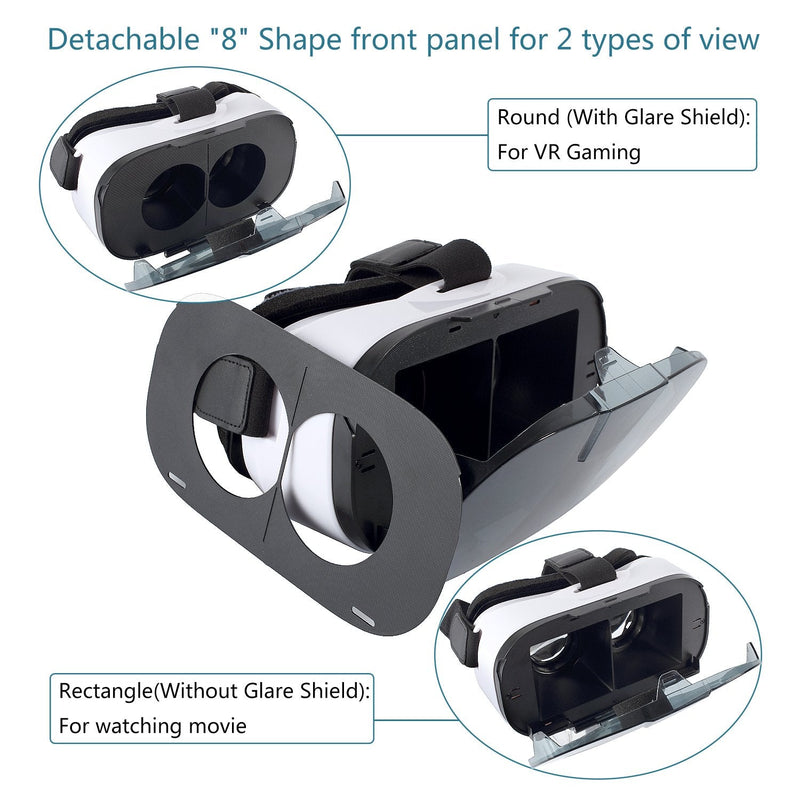 SARLAR 3D VR Headset, Virtual Reality Goggles Movies Video Games Viewer for iOS, Android, Microsoft & PC Phones Series Within 4.0-6.5 Inch