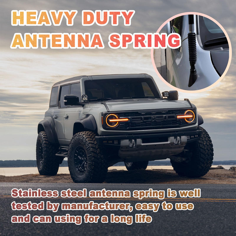 [AUSTRALIA] - Wadoy SS-3H CB Antenna Spring Mount 4 Pack, Black Heavy Duty Stainless Steel CB Springs Fit for Up to 60" Long Standard 3/8" x 24 Threads Mobile/in-Vehicle CB Radio Antenna Mount 