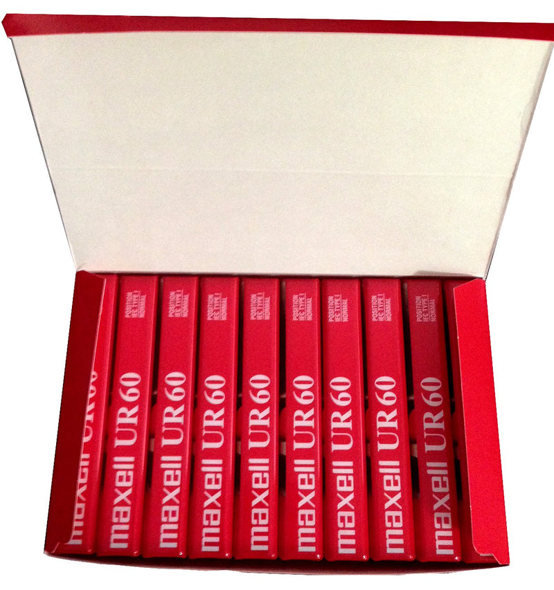 Maxell Audio Cassette - Blank Media, Cassette, Red, 60 Min, Pack of 10