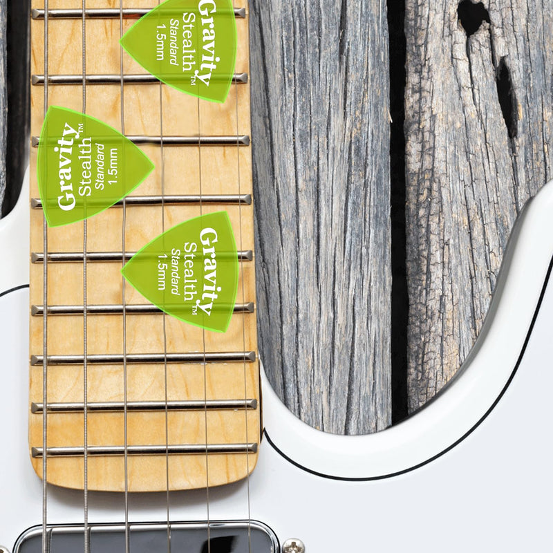 Gravity Picks Acrylic Guitar Picks - Polished, Sharper & Stronger Bevels for Brighter Sound & Tighter Grip - 1.5mm Stealth Design & Standard Thickness - Handcrafted in California (5 Pack)