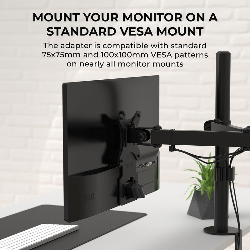 HumanCentric VESA Mount Adapter Compatible for LG Monitors 75x75, 100x100mm | Fits 24MP58VQ, 24MP58VQ-P, 24MP59HT, 24MP59HT-P, 24MP60VQ, VESA Stand, Arm or Desk Mount, 75x75 or 100x100 mm Pattern