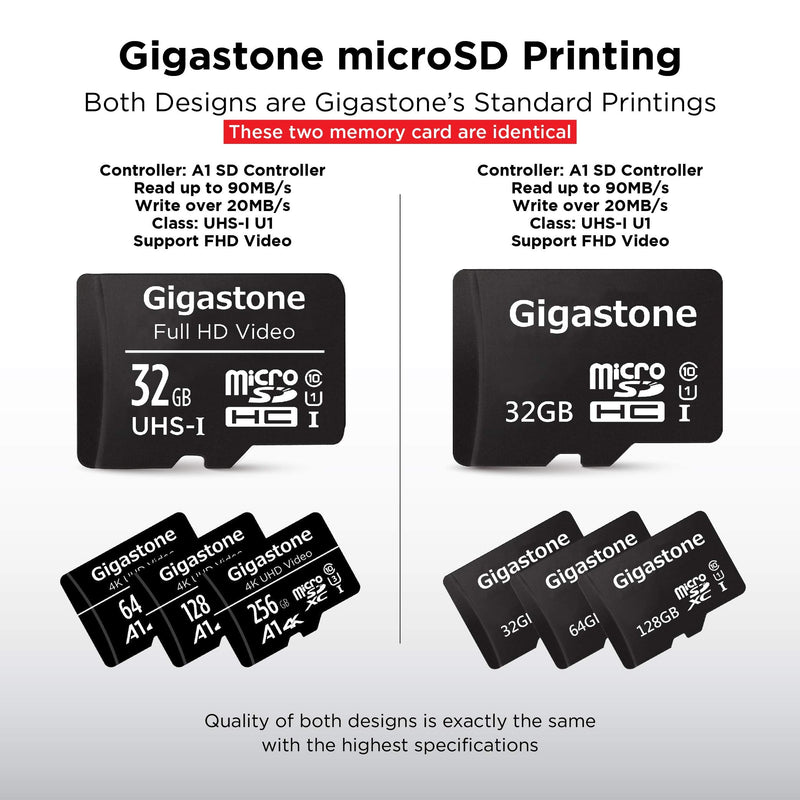 Gigastone 32GB 10-Pack Micro SD Card, Full HD Video, Surveillance Security Cam Action Camera Drone, 90MB/s Micro SDHC UHS-I U1 C10 Class 10 FHD Video 32GB 32GB Full HD Video 10-Pack