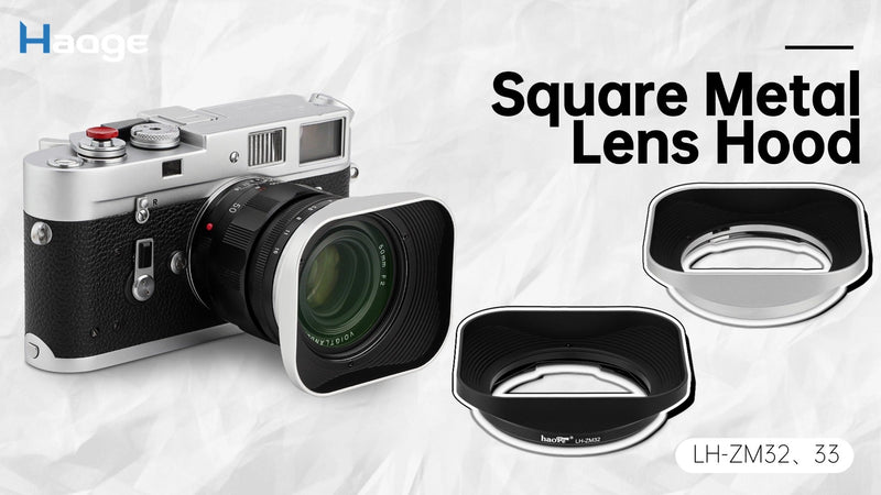 Haoge LH-ZM33 Bayonet Metal Square Lens Hood Shade Compatible with Carl Zeiss Distagon T 1.4/35 35mm f1.4 f/1.4 ZM Lens Sliver [Square - Silver]