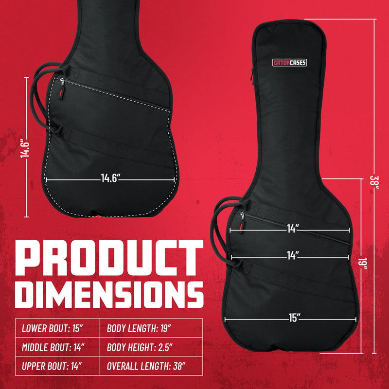 Gator Cases Foam Padded Guitar Gig Bag for Mini-Style Guitars, Fits Mini Electric Guitars up to 38" in Length (GBE-MINI-ELEC)