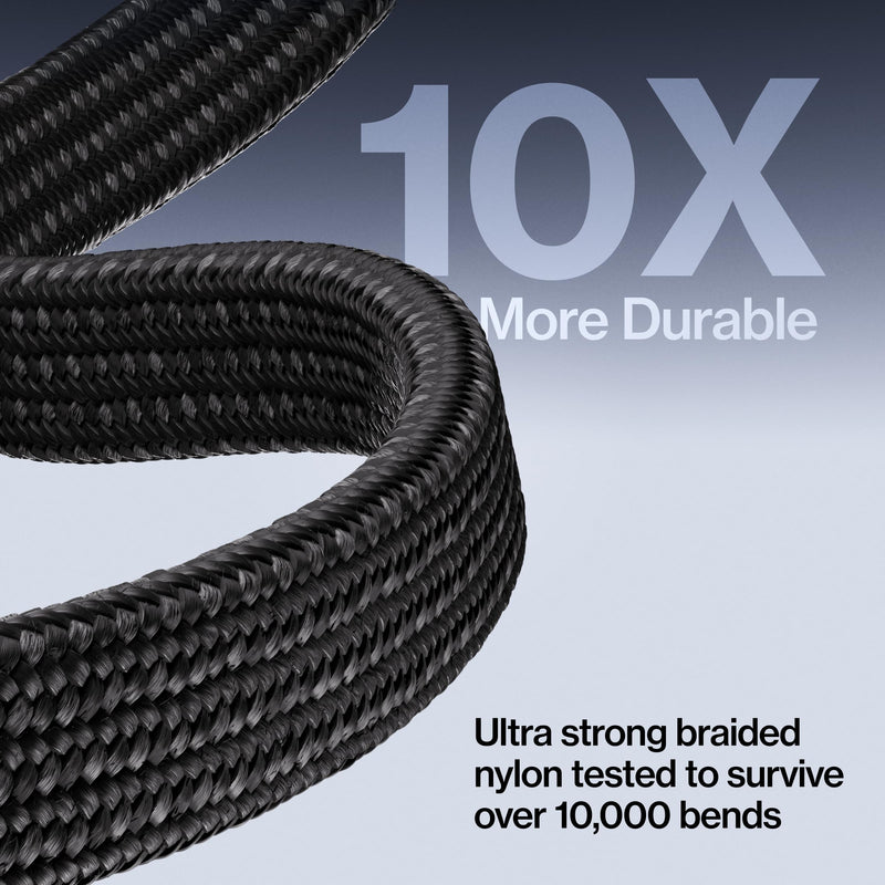 Statik MagStack Slim Pro USB C to C Flat Coil Magnetic Charging Cable, 100W | Flat Magnetic Coiling, Travel-Friendly, Nylon Braided Tangle-Free for iPhone and Android, Data Transfer, 3FT Black, 3 Pack 3.3FT (3 Pack) USB-C to USB-C