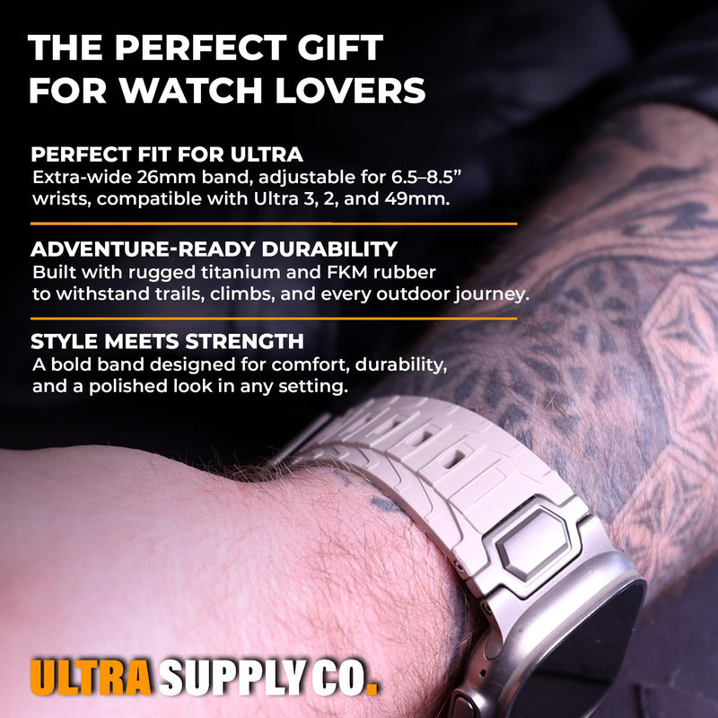 Titan FKM Premium Sport Band for Apple Watch Ultra 3, Ultra 2 & Ultra 49mm Natural / Starlight