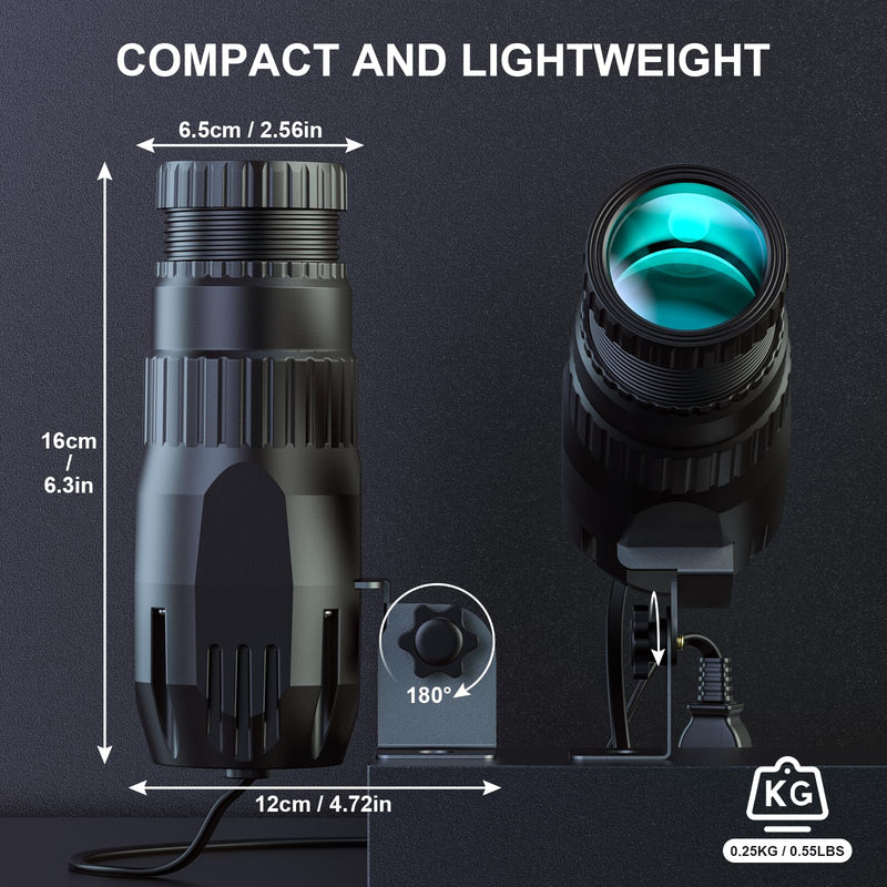 10W RGBW 4 in 1 Mini Pinspot Lights Wireless Control Spotlight Super Bright Beam Pin Spot Light Disco Ball Lights Jump Gradual Breathe Modes for Disco Party Club Wedding Theater(Black, 2) Black