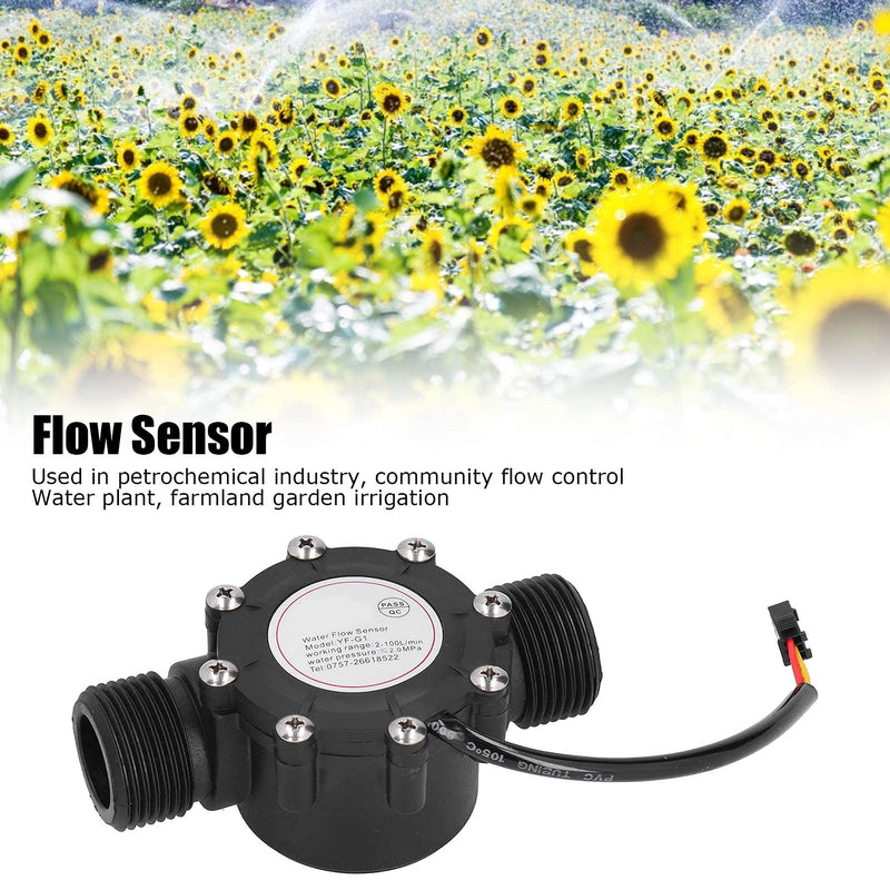 G1 Water Flow Sensor, Water Flow Meter Hall Meter, 1-100L/min Flow Meter, Water Flow Hall Sensor for Central Air Conditioning, Swimming Pool etc, Unknown