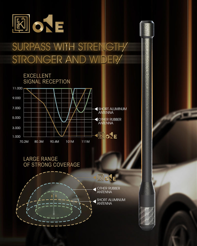 KEYO1E Carbon Fiber Antenna Compatible with Ford F250 Pickup Truck 2009-2026/7.9 Inches Flexible Rubber Truck Car Antenna Replacement/Designed for Enhance FM/AM Reception 2009-2026 Ford F250 Pickup Truck
