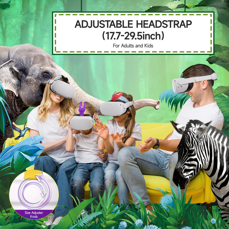 EasySMX Q20 Headset Strap for Quest 2 - Accessories for Quest 2 - Lite Design for Improved Comfort Support, Heat Dissipating Materials, Rebust Side Straps, Easy to Install - Power Bank Strap Included