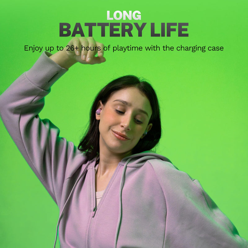 JLab Mauve Bundle, Go Lux ANC Wireless Headphones, Go Air Pop+ True Wireless Bluetooth Earbuds