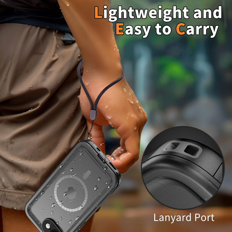 Cozycase for iPhone 16e/iPhone 17e Waterproof Case Heavy Duty Full Body | Compatible with MagSafe 360 Shockproof Dustproof with Screen Camera Protector Double IP68 Water Dust Drop Proof Cover Black Black/Mag For iPhone 16e/17e