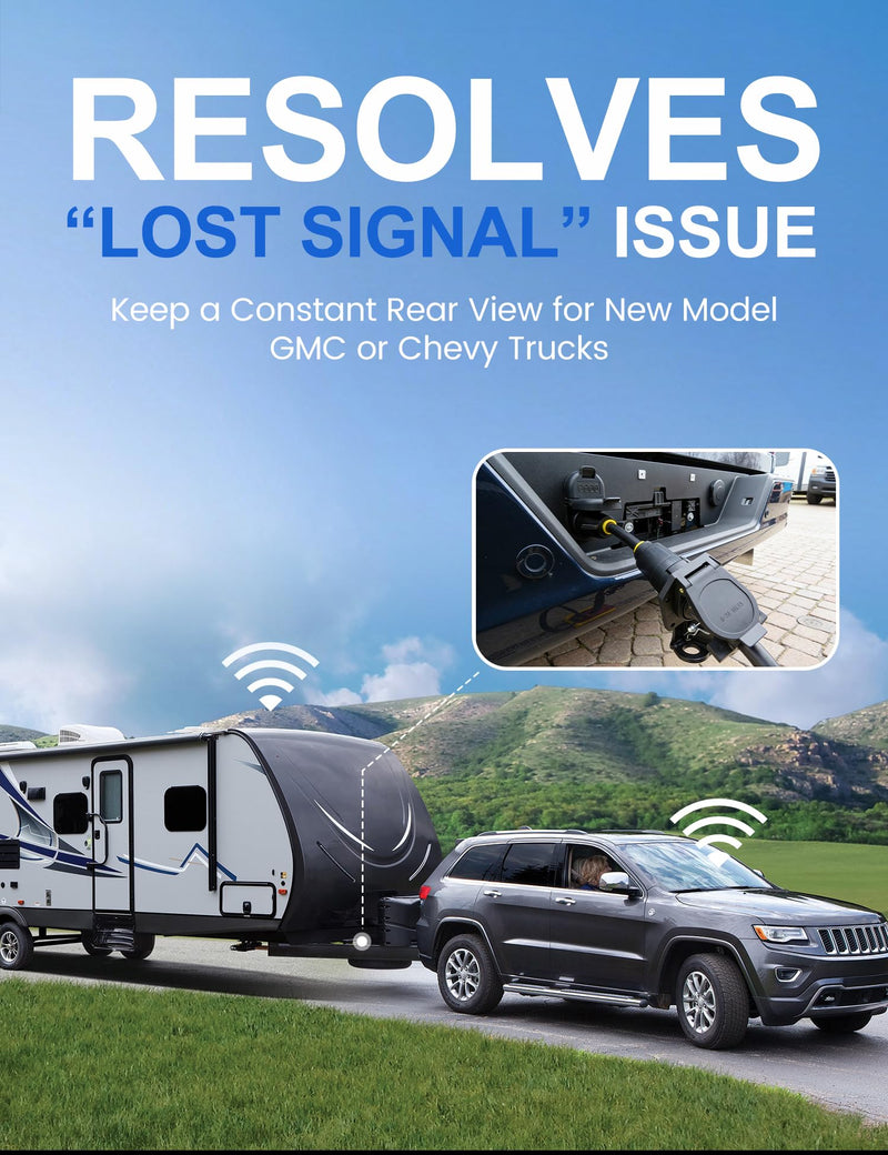 EWAY 7-Way Adapter with Power Switch for Furrion RV Backup Camera System, Plug and Play for Tow Vehicle to RV Wireless Observation Cameras, Provides 12V Power to Camera Through 7-Pin Connector
