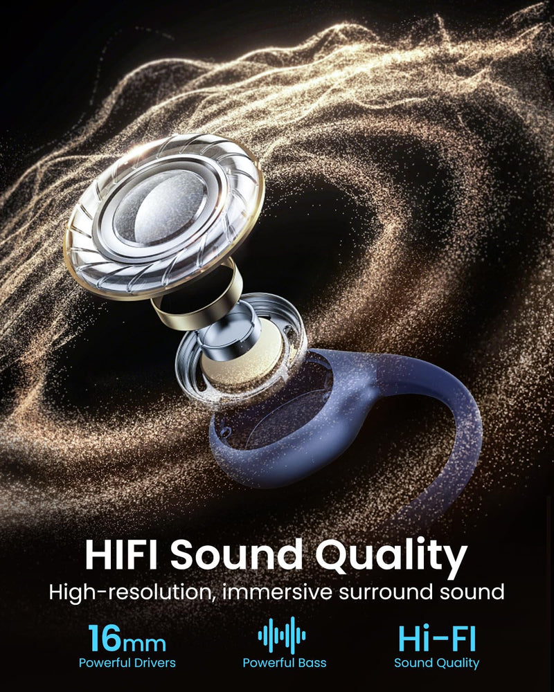 HIFI WALKER Waterproof Bone Conduction Headphones IPX8 for Swimming with 32GB MP3 Player, Bluetooth 5.3 Open-Ear Wireless Headphones for Running Cycling Gym - 8H Playtime & Fast Charging