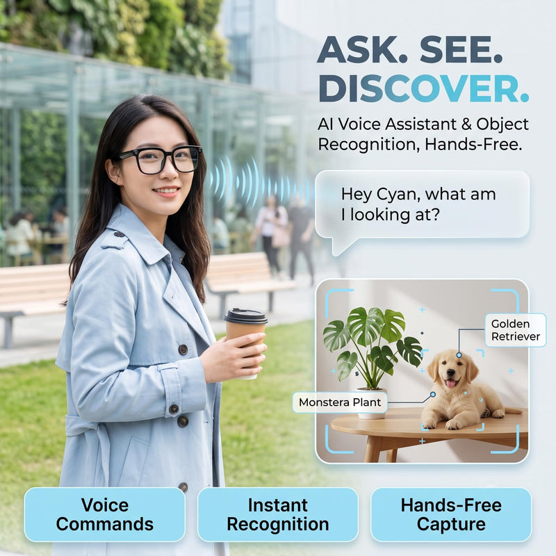 AI Smart Glasses with 8MP Camera, 6-Axis EIS 1200P Video Recording Sunglasses, Bluetooth 5.4 Open-Ear Audio with ChatGPT Translation for Cycling & Vlogging, 42g Lightweight Shiny Black02
