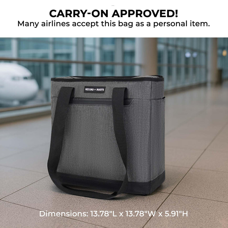 Vinyl Record Carry Bag – Maximum Protection & Water-Resistant Storage Holder Collector-Grade DJ Travel Case for 12-Inch LP Records Adjustable Shoulder Strap, Lightweight Vinyl Holder