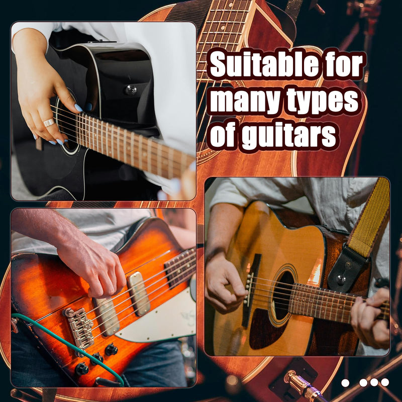[AUSTRALIA] - 2 Packs Guitar Strap Buttons, Copper Acoustic Guitar Strap Locks Pins End with Screws and Felt Pads Guitar Straplock Peg Guitar Strap Accessories for Electric Guitar Ukulele Bass (Black) black 