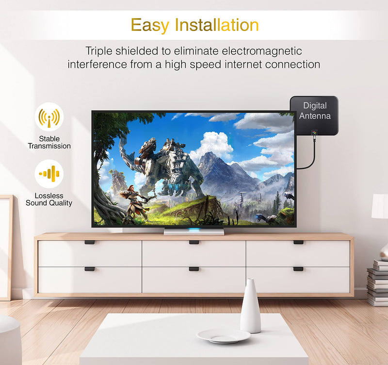BlueRigger RG6 Digital Coaxial Audio Video Cable (6FT, 90° Angled to Straight Male F Type Connector, Triple Shielded) – Coax Cable for HDTV, CATV, DVB-T2/C/S, Cable Modem, Radio, Satellite Receivers 6FT Coaxial Cable