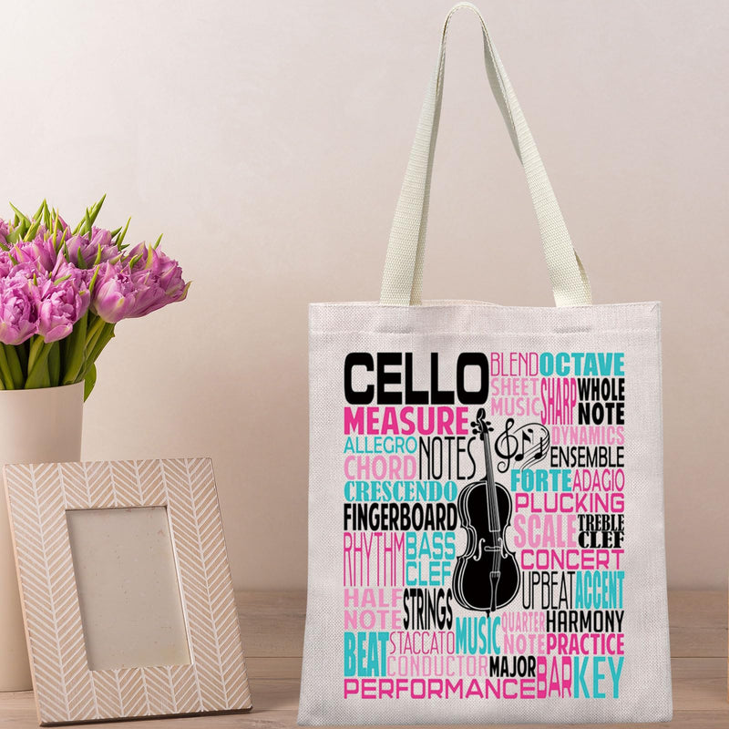 Cello Canvas Tote Bag Cellist Gifts Cello Players Shoulder Bag Cellist Musician Gifts Cello Tg