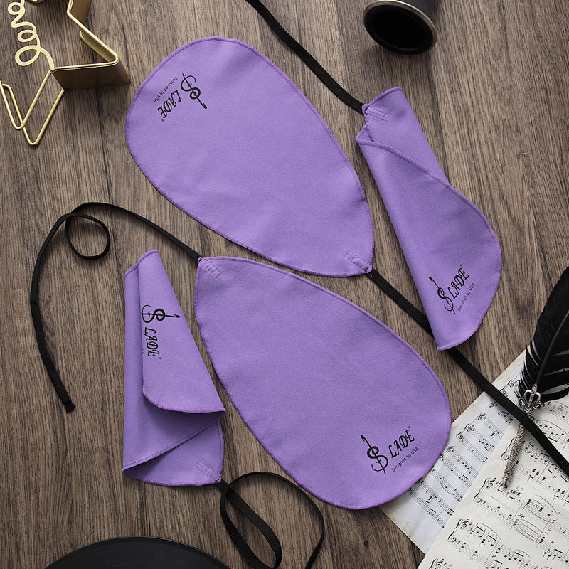 [AUSTRALIA] - 4 Pcs Clarinet Swab Cloth Clarinet Cleaner Clarinet Cleaning Cloth Swab for Inside Tube Suitable Clarinet Piccolo Flute Sax Saxophone (Purple) Purple 