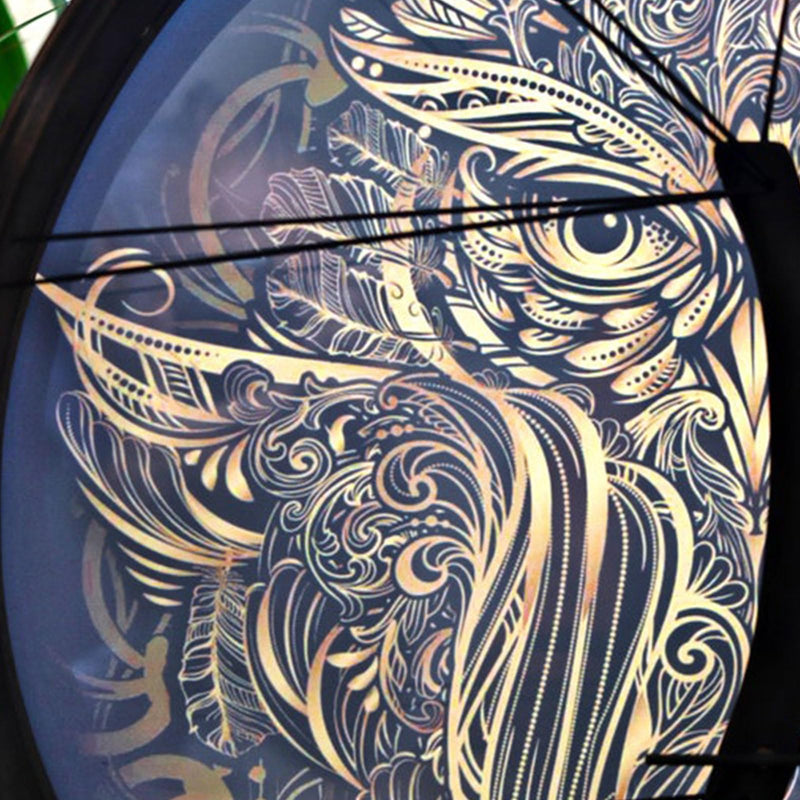 Owl Shaman Drum, 10 Inch Owl Pattern Handmade Shaman Drum With Drum Stick, Instrumental Shaman Alchemy Moon Drum, Sound Healer Shaman Drum For Spiritual Music, Reflection Meditation (#1)