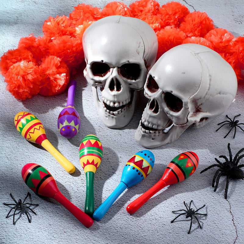 [AUSTRALIA] - Civaner 24 Pcs Mini Fiesta Maracas for Adults Cinco De Mayo Maracas Mexican Party Decorations 6 Designs Party Favors for Mexican Party Props, 4.92 x 1.38 Inch 