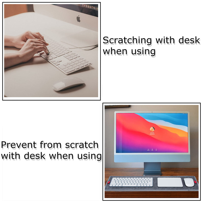 KISLANE 2 Pack Keyboard Mat Compatible with iMac Magic Keyboard, Magic Mouse, Magic Trackpad, 2 Pieces Mini Keyboard Mat for Easy Moving (Grey+Ice Blue) Grey+Ice Blue
