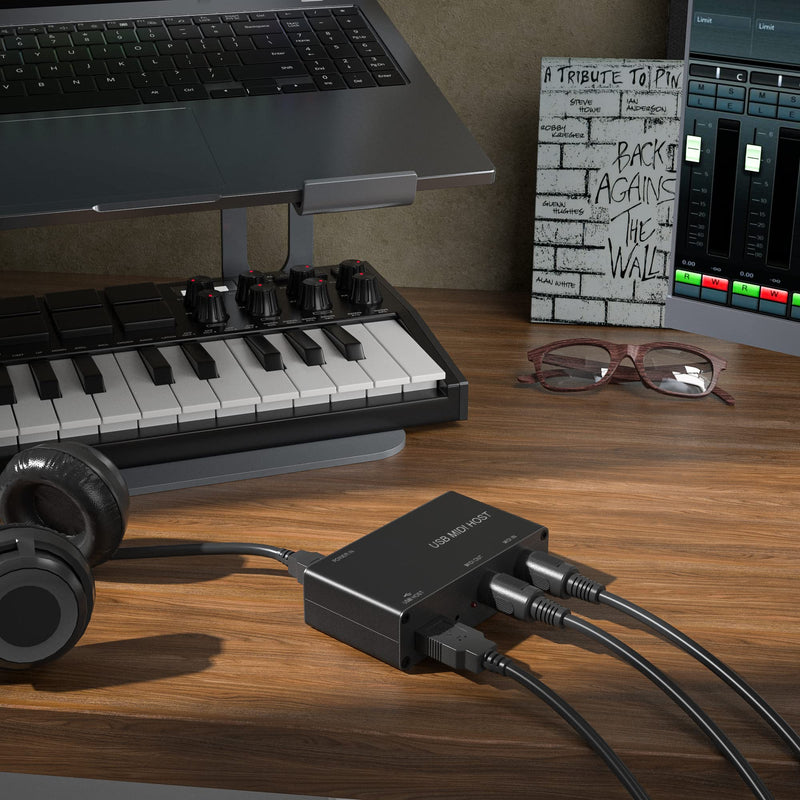 Standalone USB MIDI Host Box - 5-Pin MIDI Interface, MIDI-USB-Host MIDI-HOST