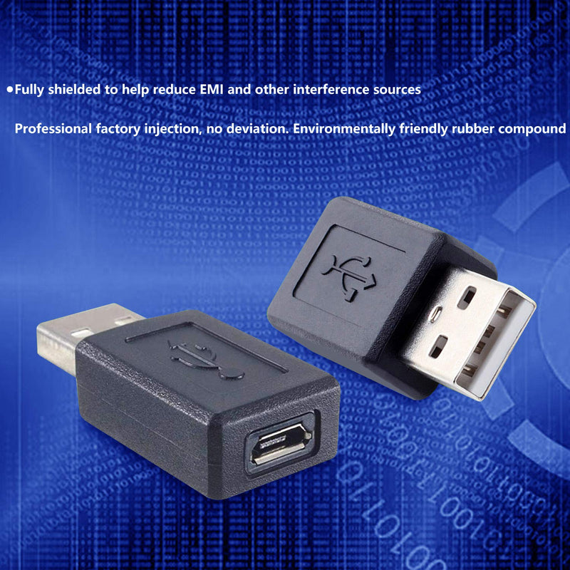 SAISN Mini USB Adaptor USB 2.0 A Male to USB Micro Female Converter (3 Pack)