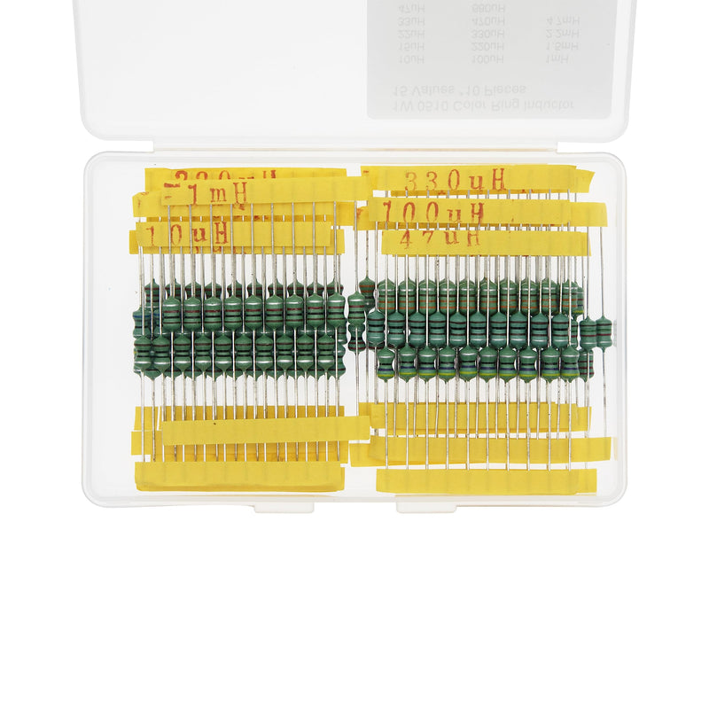 15 Values * 10 Pieces 1W 0510 Color Ring Inductor Kit 10uH 15uH 22uH 33uH 47uH 68uH 100uH 220uH 330uH 470uH 680uH 1mH 1.5mH 2.2mH 4.7mH