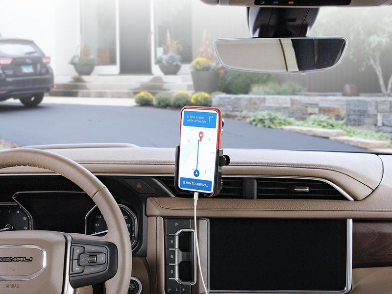WeatherTech WindshieldFone with Extension - Universal Windshield-Mounted Car Phone Holder - Black Plastic Knobs Extension Arm (7.75 - 15.31 Inches)