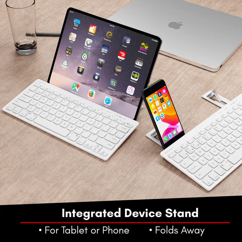 Macally Bluetooth Keyboard for Mac - Multi Device Wireless Keyboard for Mac Mini / Pro, Macbook Pro / Air, iMac, iPad, iPhone, PC, Laptop - Compatible Apple Keyboard Wireless Compact with Stand