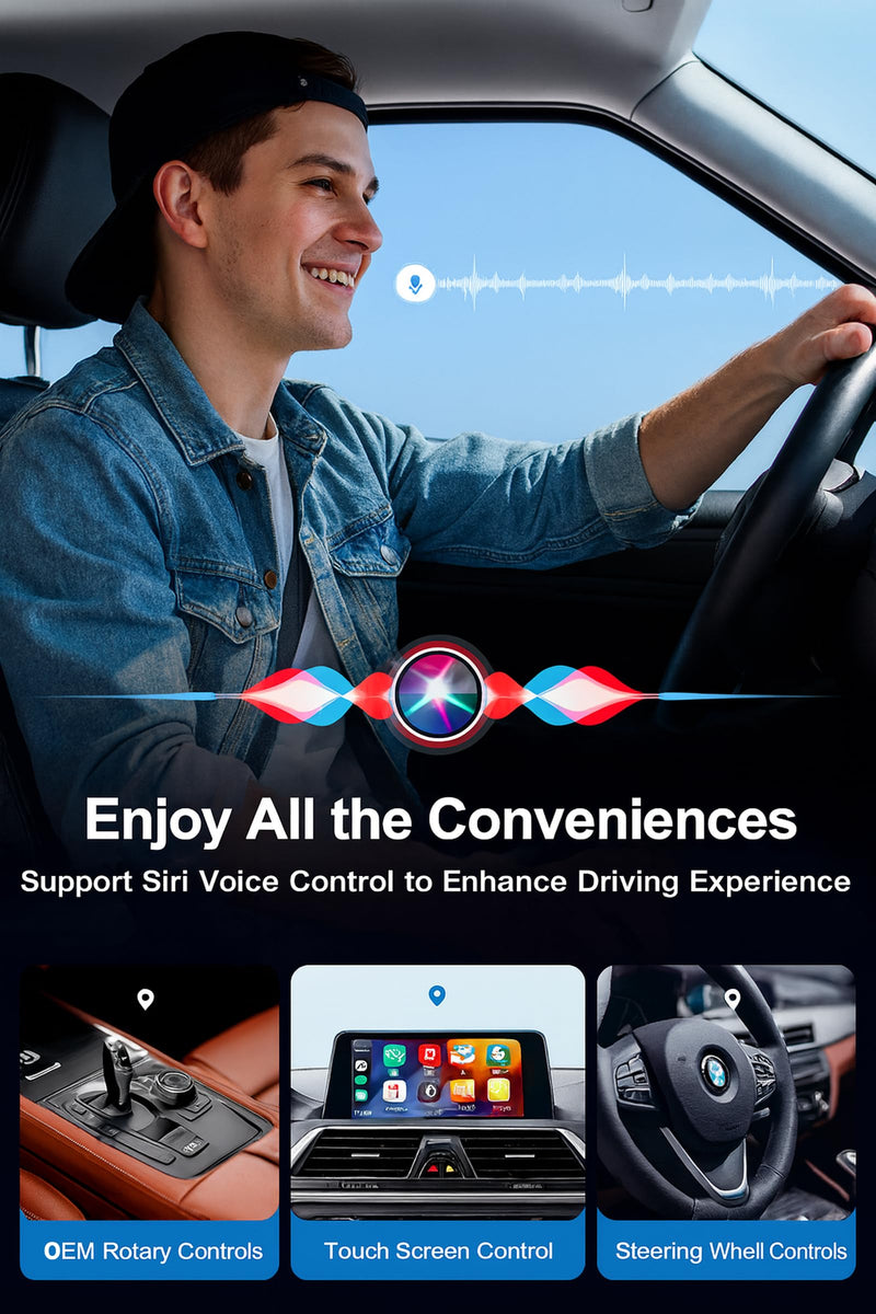 Wireless CarPlay & Android Auto AI Box, 4K HDMI for Wired CarPlay Cars