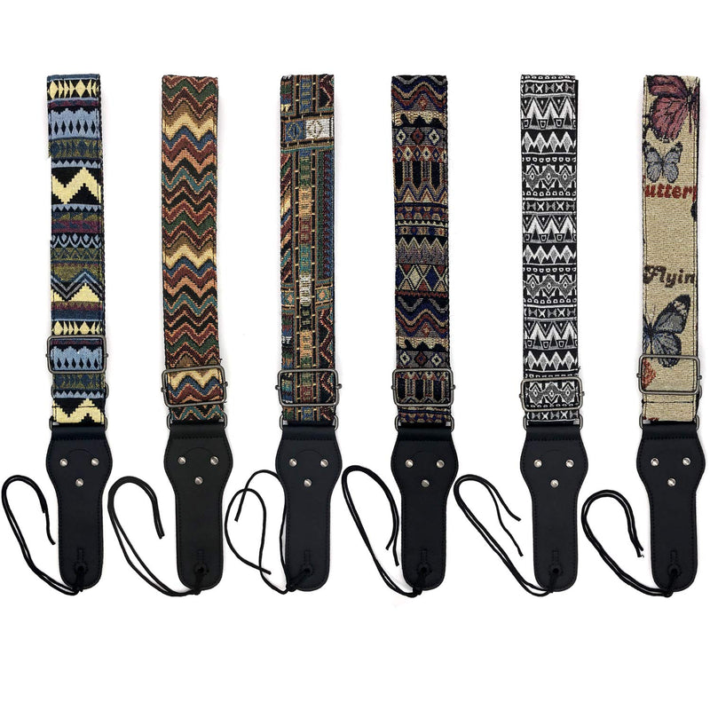Adjustable Guitar Strap with 2 Strap Locks and 1 Leather Strap Button B