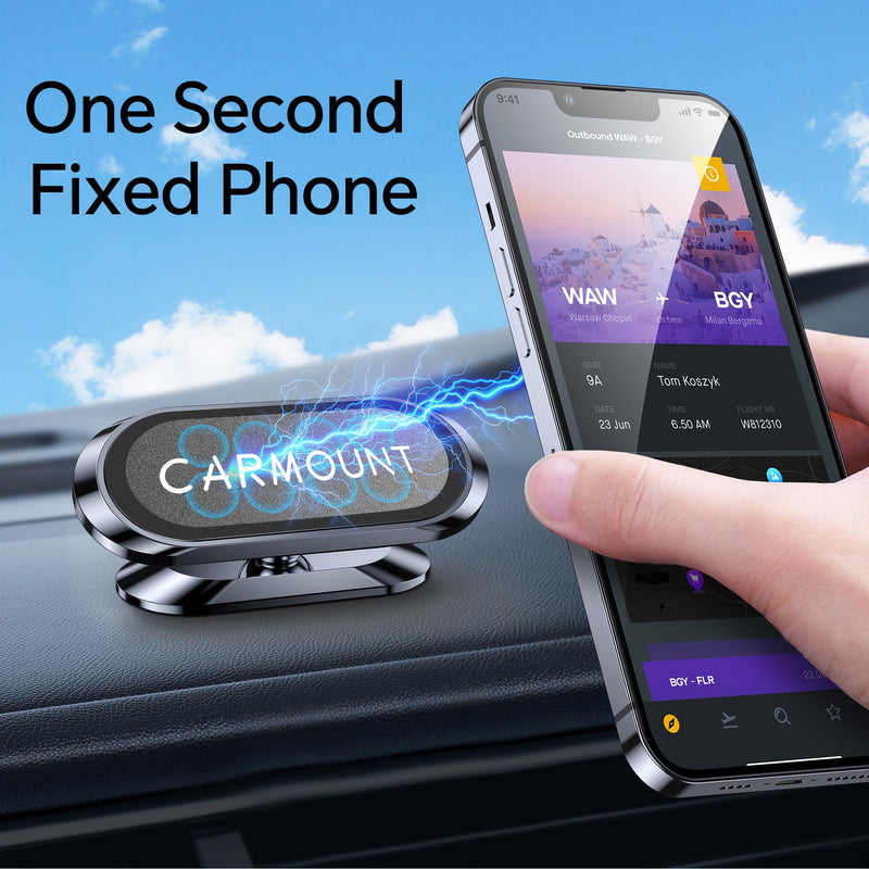 【2-Pack】 Magnetic Phone Holder for Car【Super Magnets】Carmount 2.0 Magnetic phone Mount【360°Rotation】Universal Dashboard Cell Phone Holders for Your Car Phone Mount for Car Mount for iPhone & All Car
