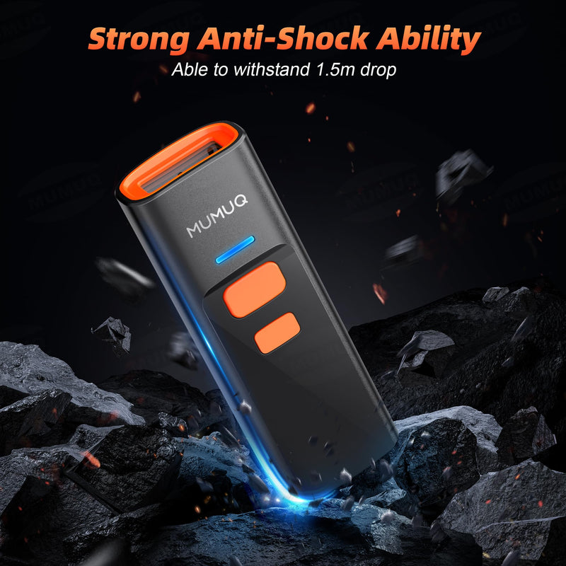 Wireless Barcode Scanner Mini Bluetooth 1D 2D QR Bar Code Scanner 3-in-1 Bluetooth & 2.4G & USB Wire Barcode Reader Compatible with Windows Android iOS Tablet PC (with Charging Dock)