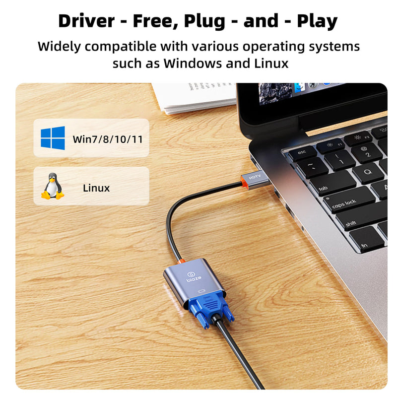HDMI to VGA Adapter(10pack),1080P HDMI Male to VGA Female Adapter | Plug & Play, No Driver, Gold-Plated, for Monitor, PC, Laptop, TV Box, Xbox 10