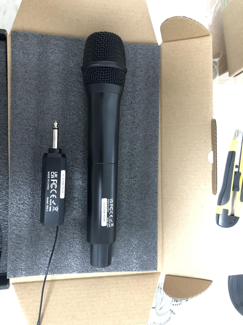 PROZOR UHF Wireless Microphone with Volume Treble Bass Echo Control, Wireless Rechargeable Mic Dual Handheld Dynamic Mic System with Rechargeable Receiver, for Karaoke Machines, DJ, Church, Weddings Rechargeable Portable Bluetooth UHF Mic – Echo Control