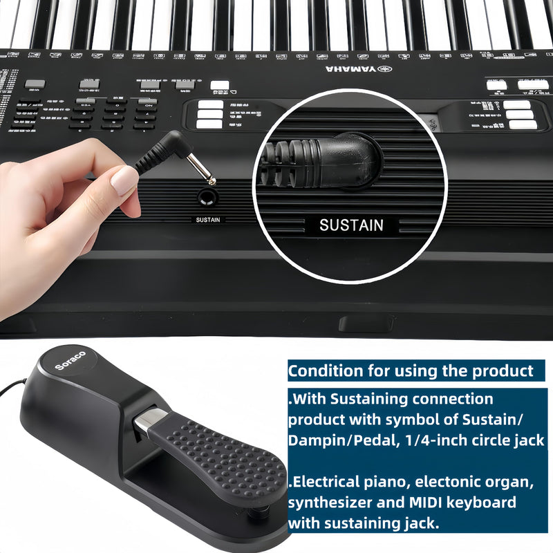 [AUSTRALIA] - Sustain Pedal Univerdal for Keyboard with Polarity Switch for Yamaha Casio Roland Korg Behringer Moog Piano Midi Electronic keyboards Style Piano Foot Pedal (Upgrade Version) Upgrade Version 