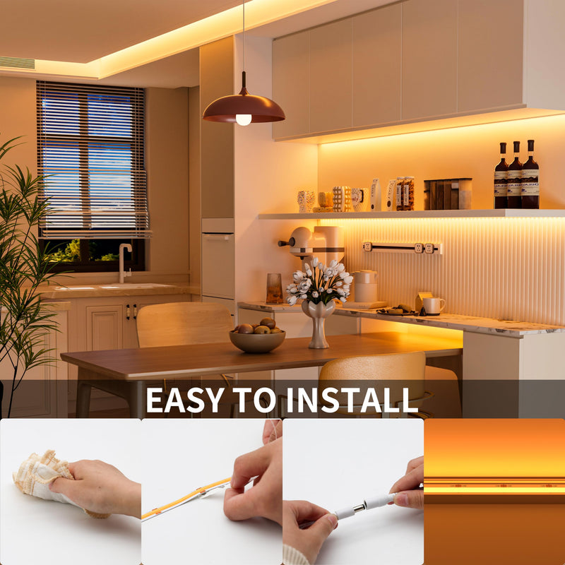 [AUSTRALIA] - PAUTIX COB LED Strip Light 20ft/6.1m 3087LEDs Warm White 2000K CRI90+ High Lumen,DC24V Flexible LED Tape for Cabinet Home DIY Lighting Projects with 1pcs COB Connector Wire(Power Supply Not Included) 2000K/20ft 