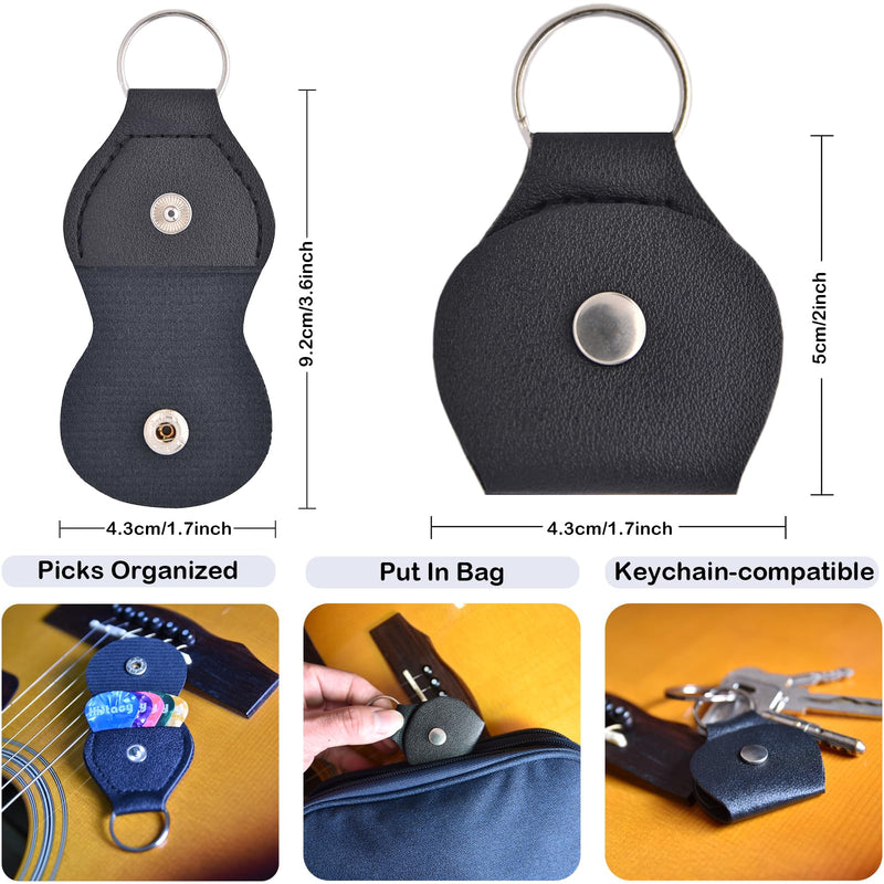 Guitar Accessories Kit: Clip On Guitar Tuner, 3 in 1 Guitar Capo, 30 Guitar Picks, Pick Holder, Leather Plectrum Pouch Keyring & Storage Case for Acoustic Electric Guitar, Bass, Ukulele