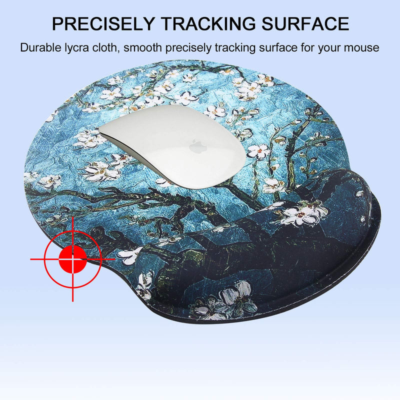 Mouse Pads for Computers Van Gogh Ergonomic Memory Foam Nonslip Wrist Support-Lightweight Rest Mousepad for Office,Gaming,Computer, Laptop & Mac,Pain Relief,at Home Or Work