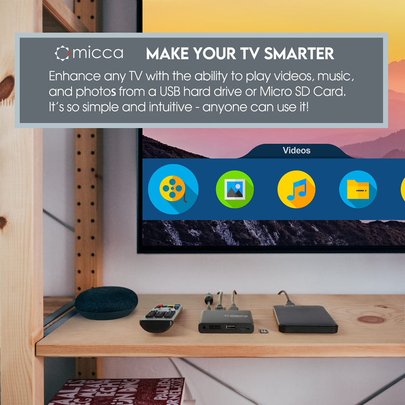 [AUSTRALIA] - Micca G3 2K Quad-HD Digital Media Player for USB Drives and MicroSD Cards, Digital Signage, H.265/HEVC H.264/AVC MP4 MKV Videos MP3 Music JPG Photos, 4K HDMI, Analog AV, Auto Play and Resume Speck G3 QHD 